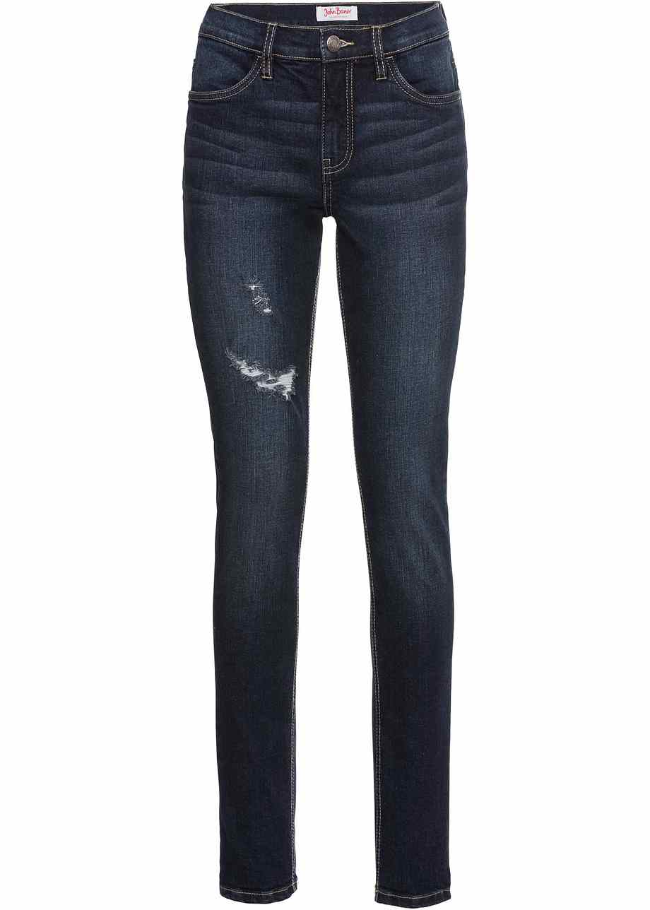 Figurbetonte Authentic Stretch Jeans Im 5 Pocket Style Dunkelblau Normal 