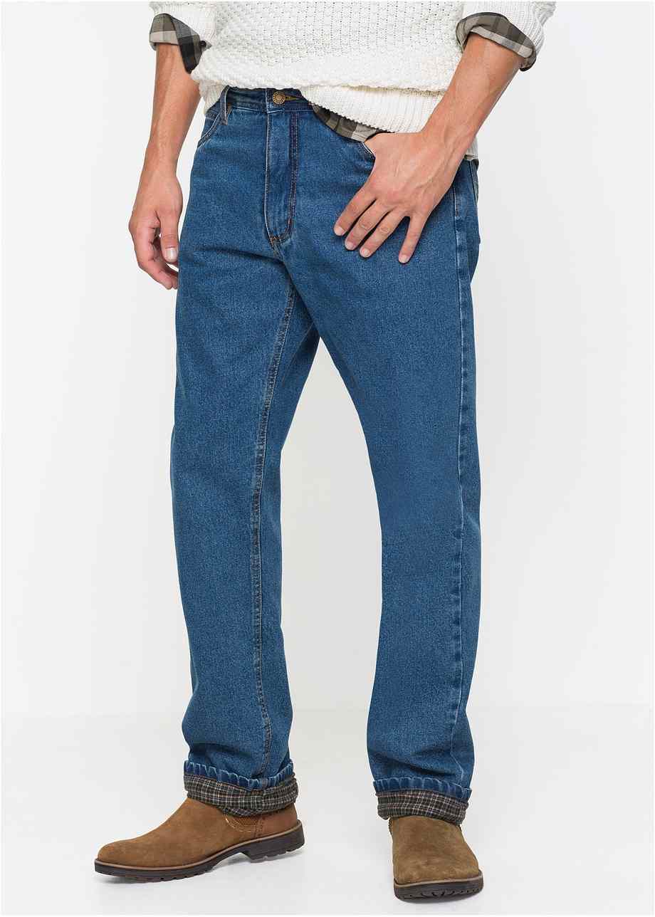 Thermo-Jeans für Herren mit weichem Flanellfutter - blue stone, N-Größe