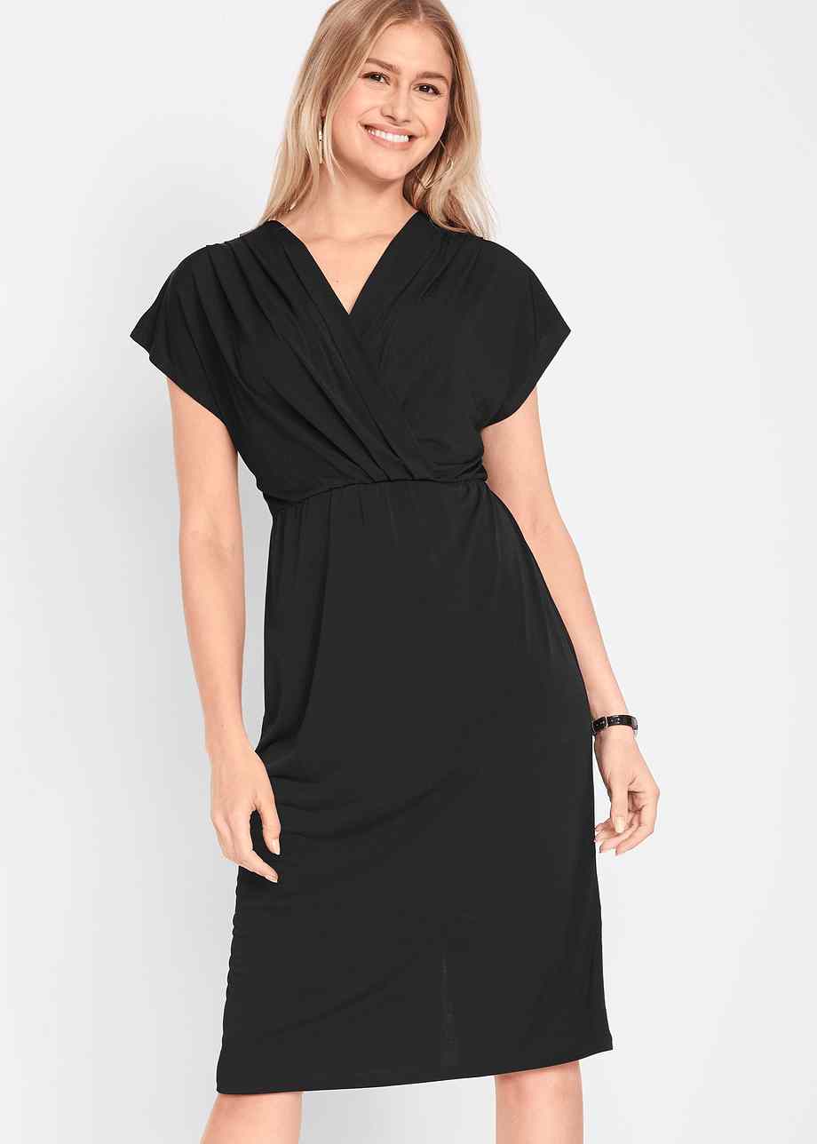 Figurfreundliches Kleid in Wickeloptik mit Kimonoärmel - designt von ...