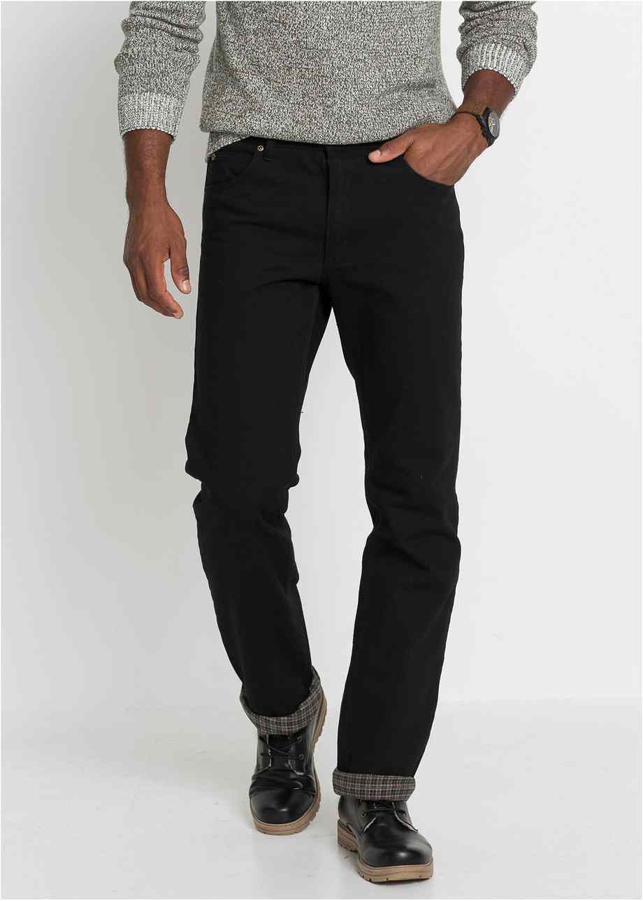 Thermo-Jeans für Herren mit weichem Flanellfutter - schwarz, N-Größe