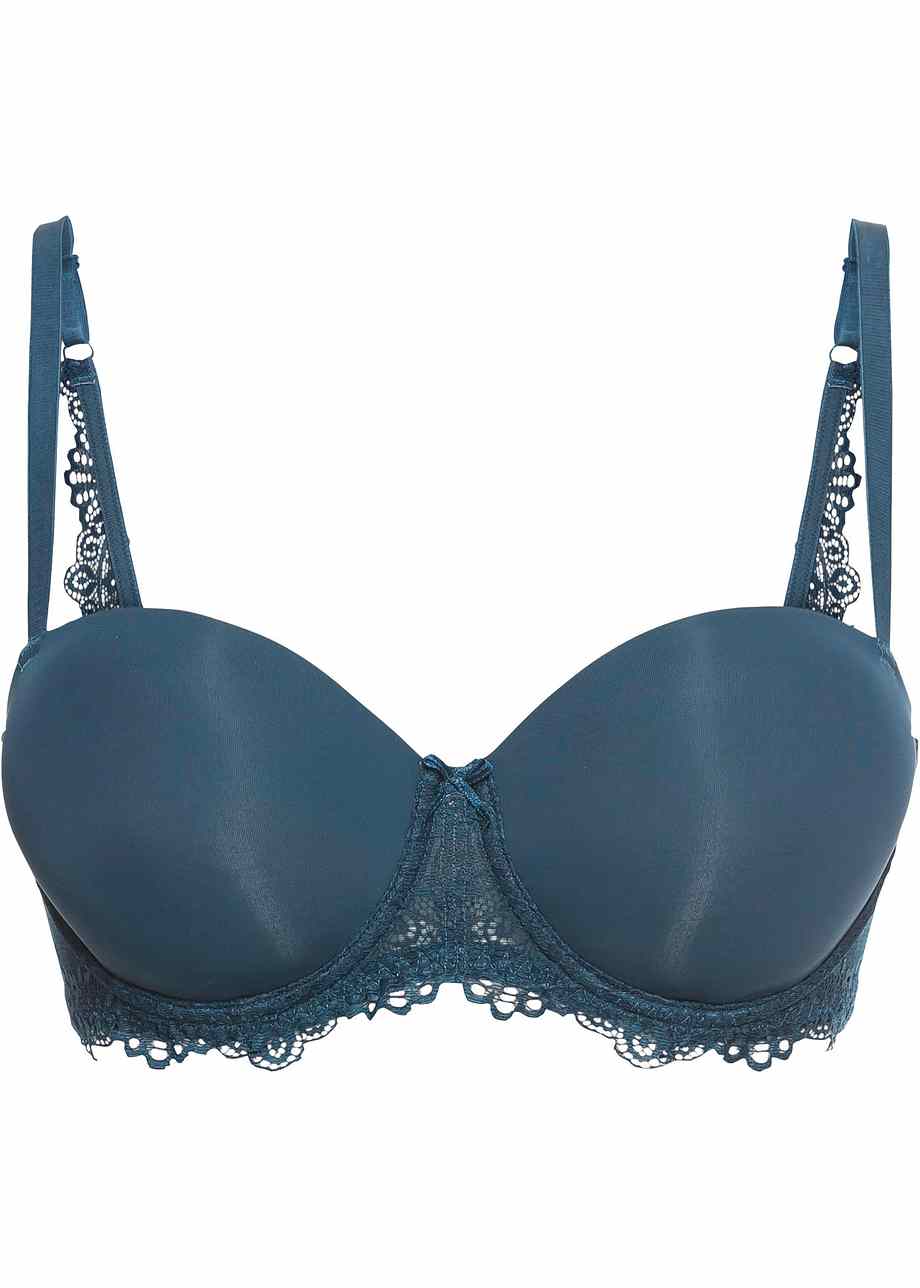 Klassischer BH mit besonderer Rückenlösung petrol,
