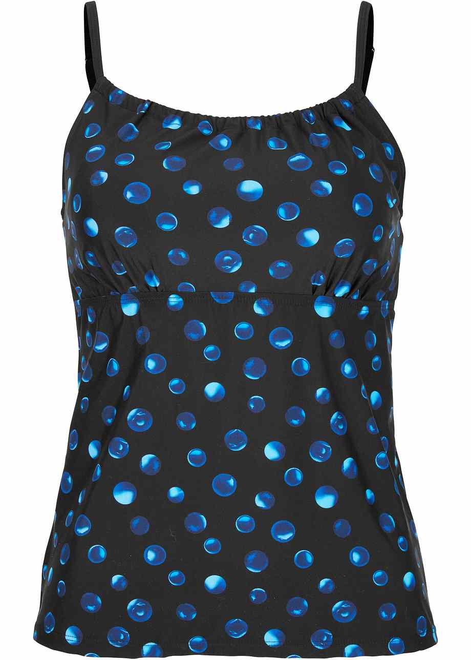 Schönes Tankini Oberteil mit modischem PunkteDruck schwarz bedruckt