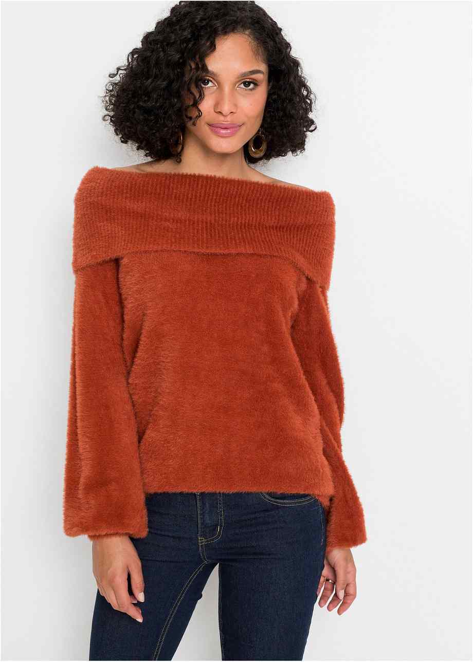 pullover damen rostbraun