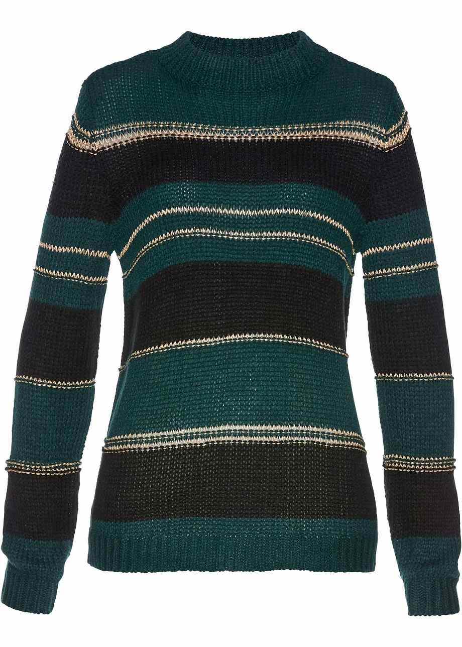 pullover grün schwarz gestreift