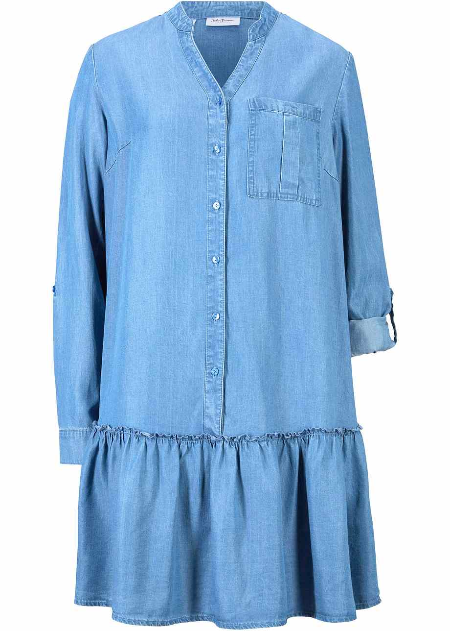 Lockeres Jeanskleid Aus TENCEL™ Lyocell - Hellblau