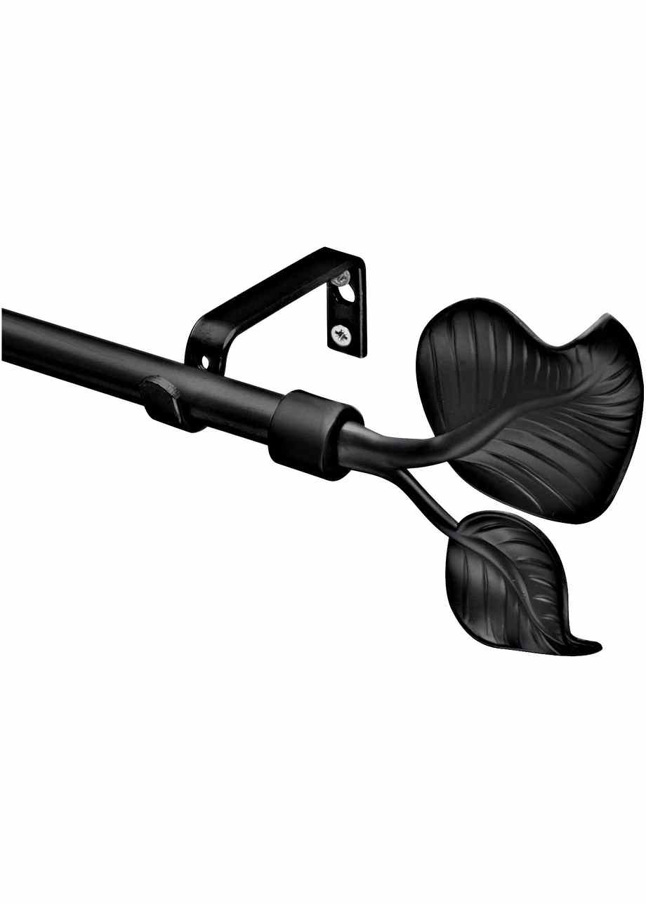 Produktbild von Gardinenstange Mit Innenlauf 2-läufig – Deckenmontage, 420 Cm, Schwarz, 20 Mm, Inkl. Endstücke & Gleiter