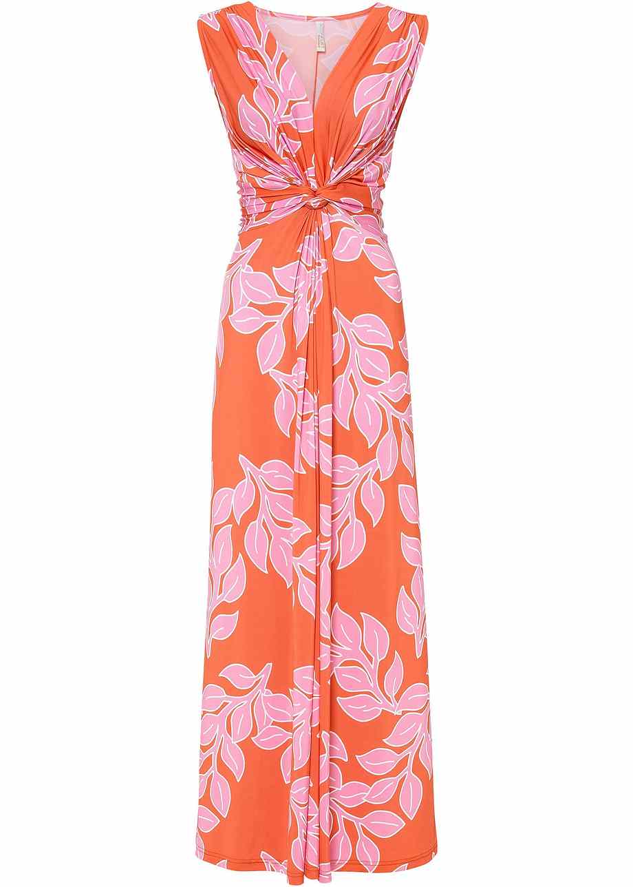 Ein sommliches Kleid mit floralem Print orange/pink floral
