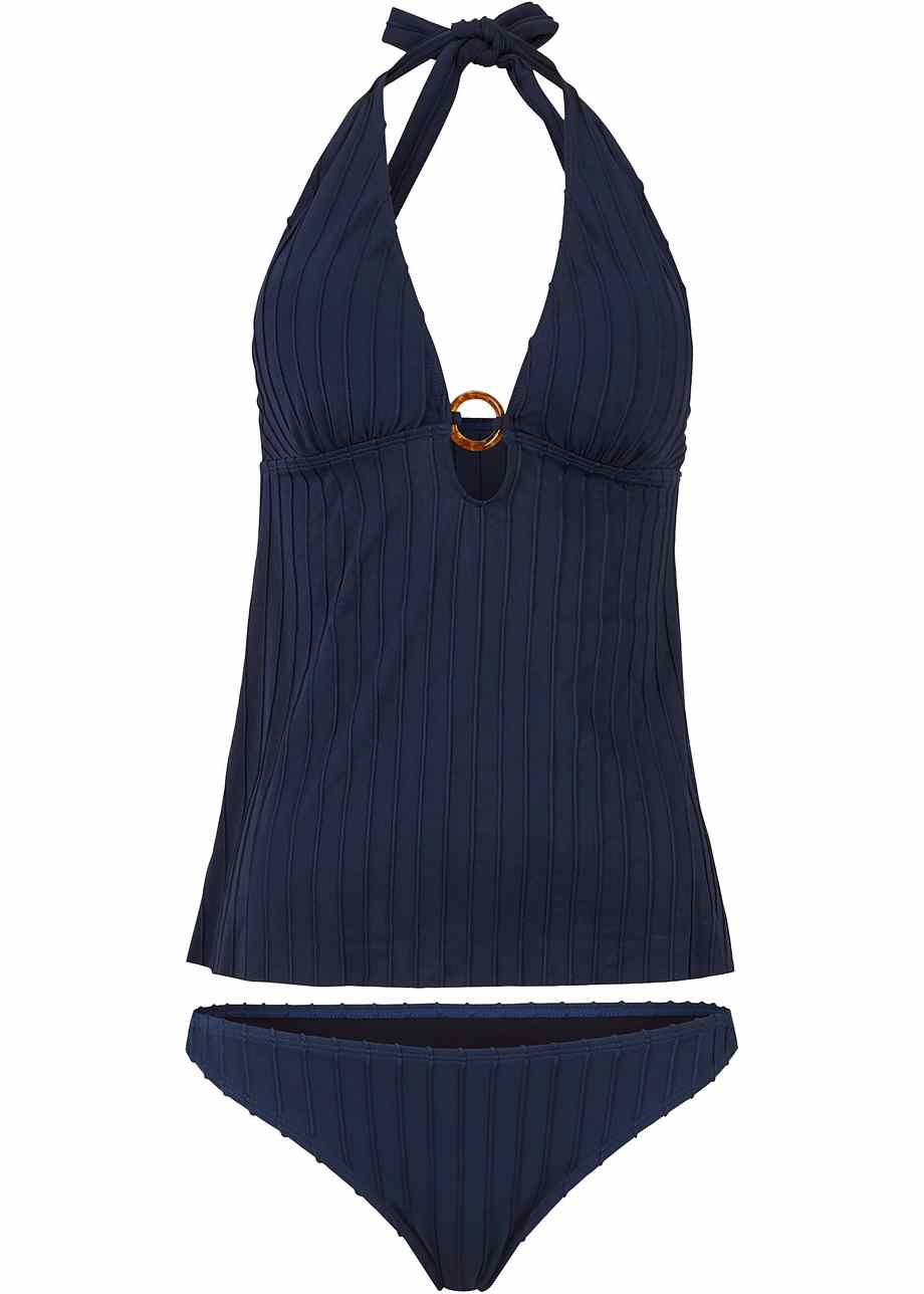 Femininer Tankini mit attraktivem NeckholderTräger dunkelblau