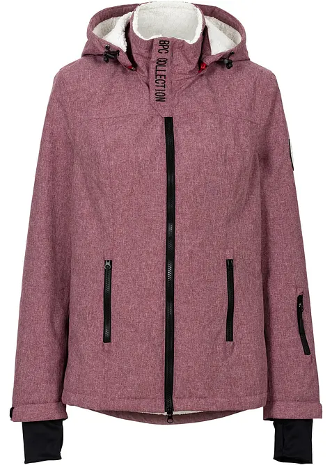 wasserdichte Outdoor-Funktions-Jacke mit Teddyfleece in rot von vorne - bonprix