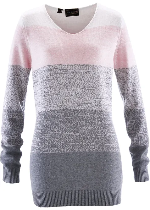 Longpullover aus weichem Kaschmir-Mix in rosa von vorne - bonprix