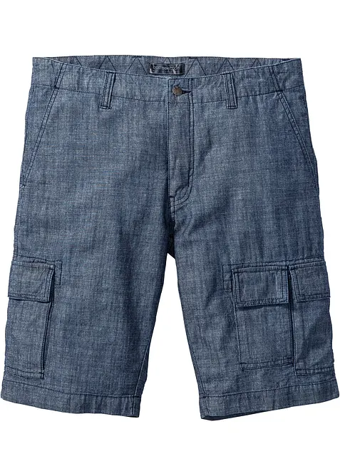 Cargo-Bermuda aus Baumwolle in Loose Fit in blau von vorne - bonprix