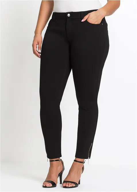 Treggings in schwarz von vorne - bonprix
