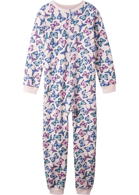 Schlafoverall aus reiner Bio-Baumwolle in rosa von vorne - bonprix