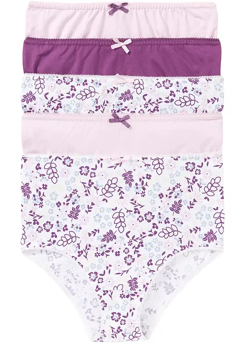 Highwaist Slip mit weicher Baumwolle (5er Pack) in weiß von vorne - bonprix
