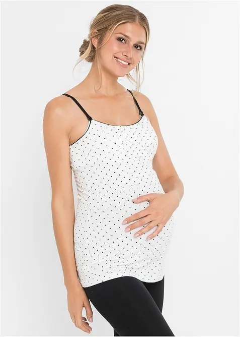 Stilltop mit Bio-Baumwolle  (2er Pack) in schwarz von vorne (im Anschnitt) - bonprix