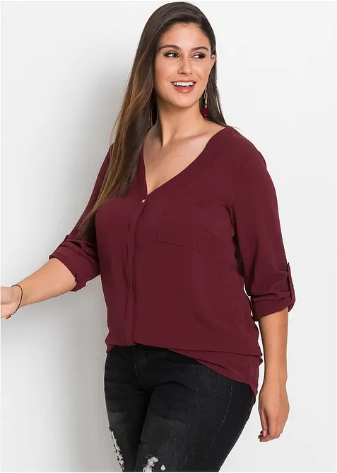 Longbluse in rot von vorne (im Anschnitt) - bonprix