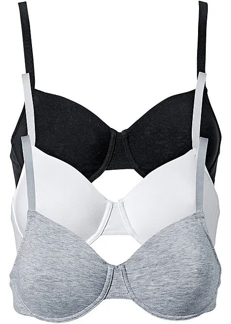 Unwattierter T-Shirt-BH (3er Pack) - bonprix