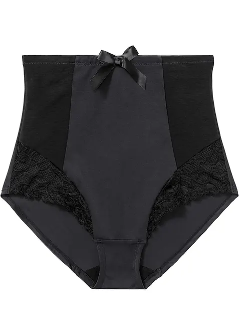 Medium Shape Panty mit Spitze in schwarz von vorne - bonprix
