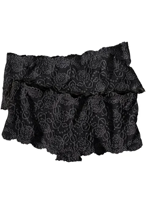 String Panty mit Spitze (2er Pack) in schwarz - bonprix