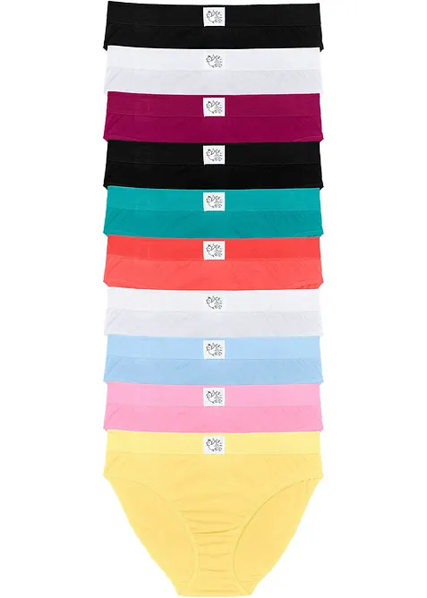 Slip mit weicher Baumwolle (10er Pack) in rosa von vorne - bonprix