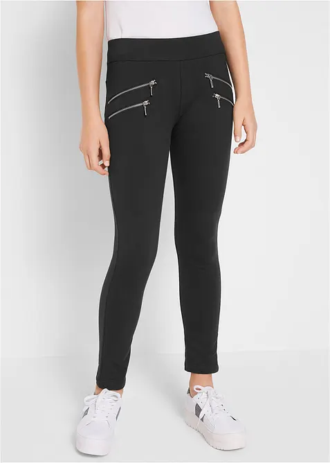 Stretch-Hose aus elastischem Bio-Baumwoll-Mix in schwarz von vorne - bonprix