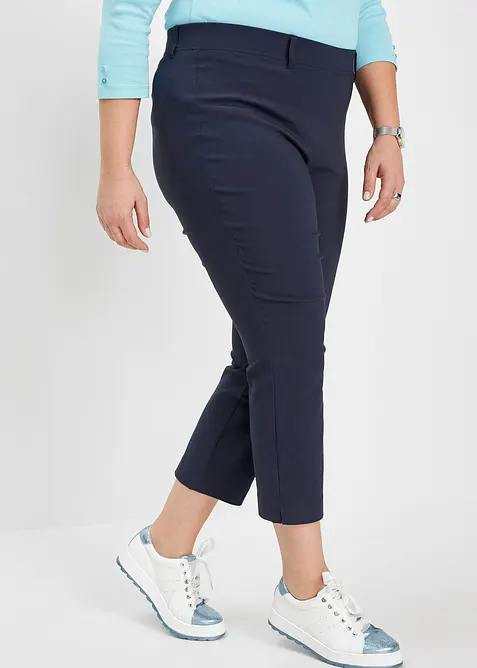 7/8-Hose aus elastischem Bengalin in blau von vorne - bonprix