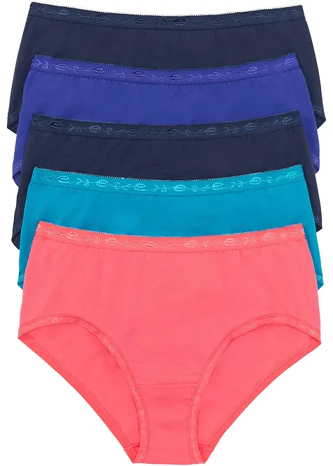 Maxislip mit weicher Baumwolle (5er Pack) in blau von vorne - bonprix