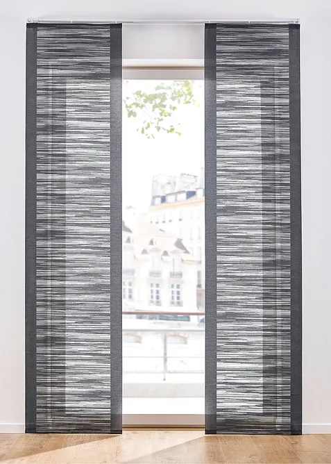 Schiebegardine mit Querstreifen (1er Pack) in grau - bonprix