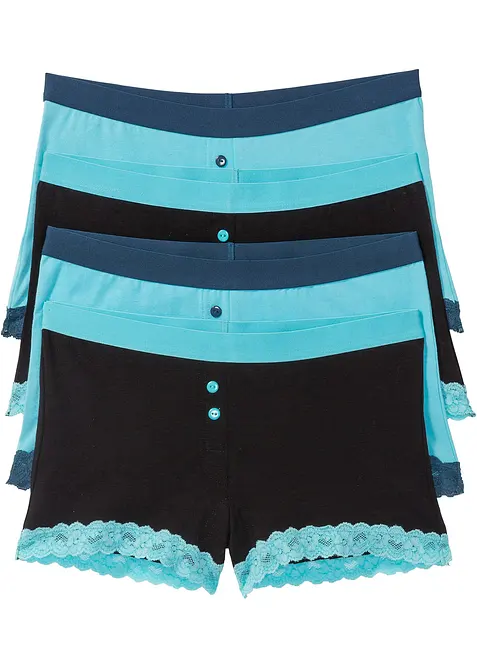 Damen Boxer (4er Pack) in blau von vorne - bonprix