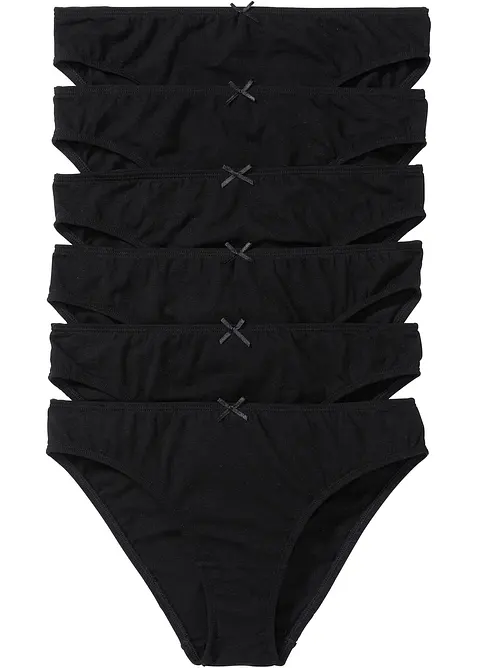 Slip (6er Pack) in schwarz von vorne - bonprix