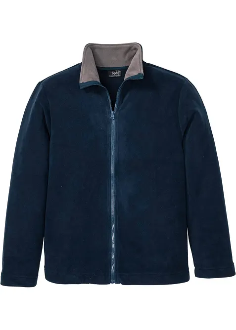 Fleecejacke in Regular Fit in blau von vorne - bonprix