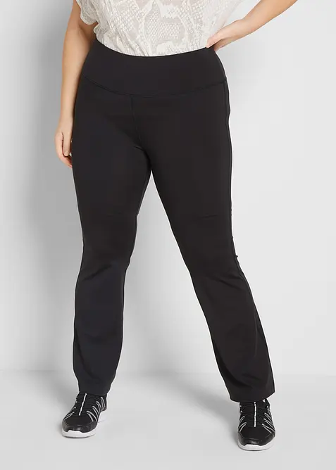 Shaping-Sporthose, schnelltrocknend in schwarz von vorne - bonprix