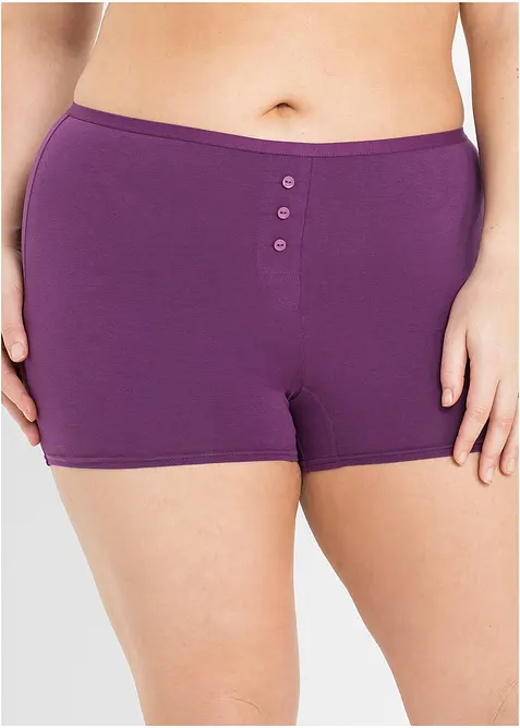 Highwaist Boxer mit weicher Baumwolle (4er Pack) in schwarz von vorne - bonprix