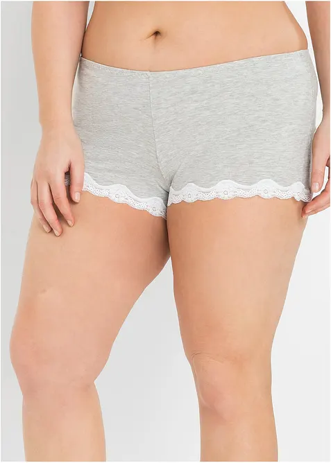 Lockere Viskose Boxer (3er Pack) in schwarz von vorne - bonprix