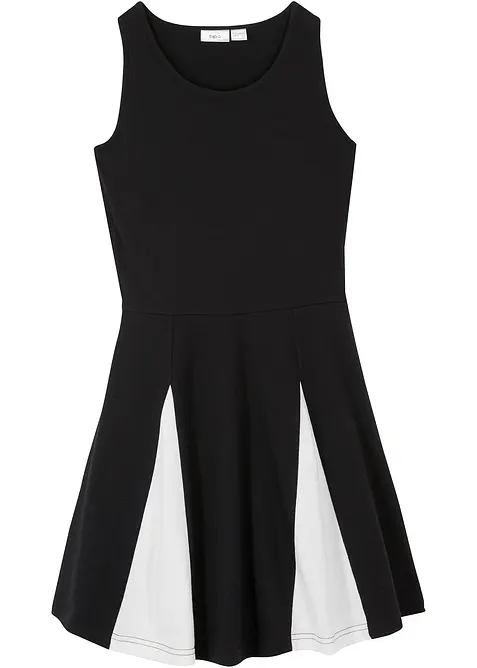 Jerseykleid aus reiner Bio-Baumwolle in schwarz von vorne - bonprix