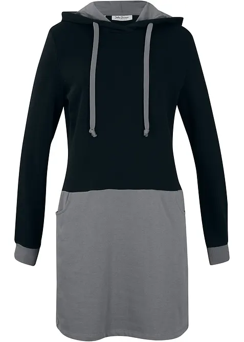 Sweatkleid in schwarz von vorne - bonprix
