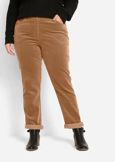 Cordhose aus Baumwoll-Mix in braun von vorne - bonprix
