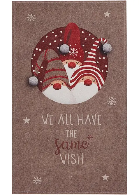 Teppich mit Weihnachtsmotiv in beige - bonprix