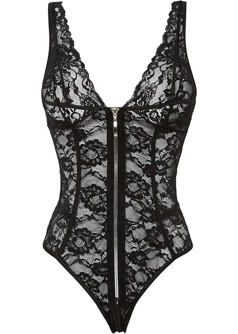 Stringbody ouvert in schwarz von vorne - bonprix