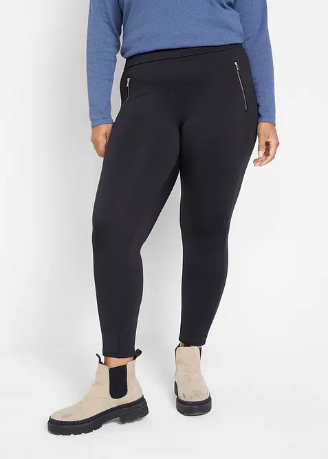 Thermo-Leggings in schwarz von vorne - bonprix