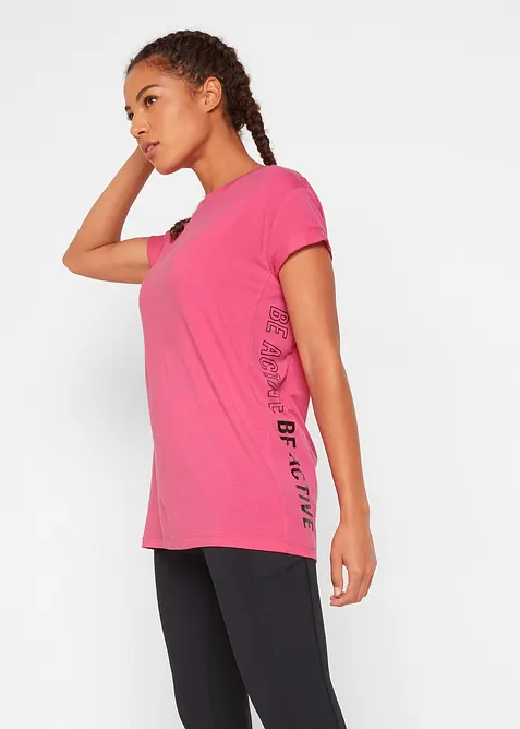 Sport T-Shirt in pink von vorne (im Anschnitt) - bonprix