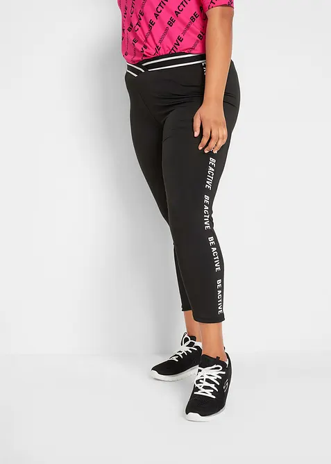 Schnelltrocknende Leggings, 7/8 Länge in schwarz von vorne - bonprix