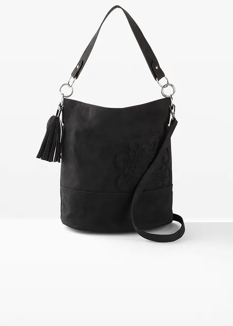 Handtasche mit Stickerei in schwarz - bonprix