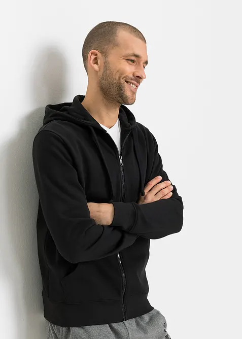 Kapuzen-Sweatjacke (2er Pack) in grau von vorne (im Anschnitt) - bonprix