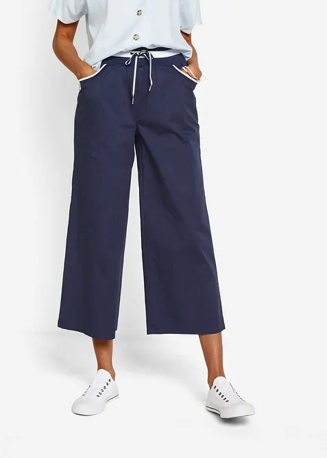 Papertouch-Culotte aus Baumwoll-Mix in blau von vorne - bonprix