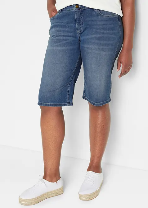 Straight-Jeans Mid Waist in blau von vorne - bonprix