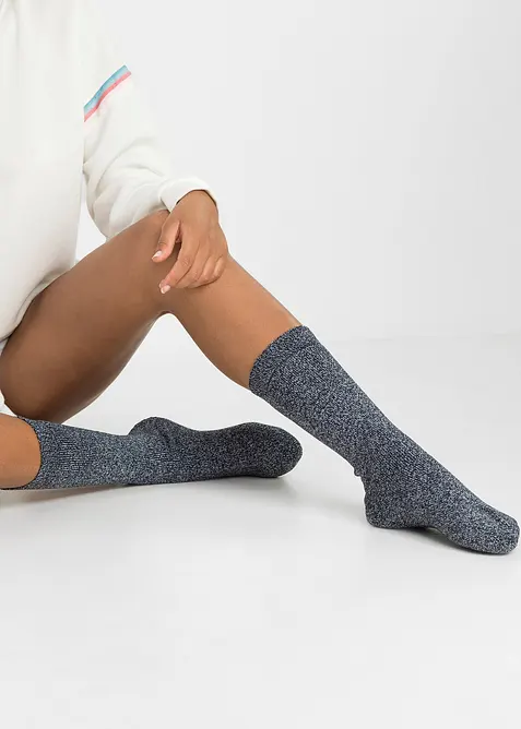 Thermo Frottee Socken mit Bio-Baumwolle (4er Pack) in schwarz (Detailaufnahme) - bonprix