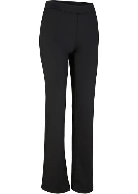 Ausgestellte Thermo Sport-Leggings, schnelltrocknend in schwarz von vorne - bonprix