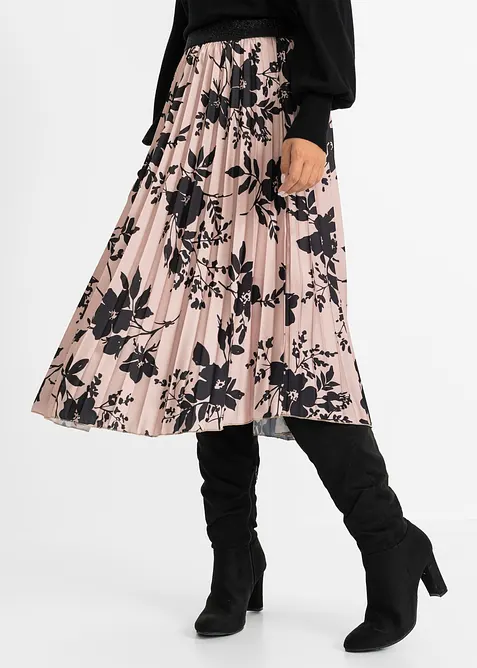 Plissée-Rock in rosa von vorne - bonprix
