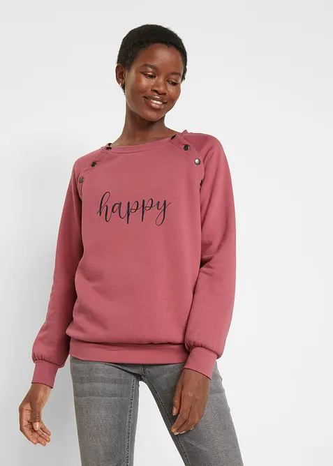 2-in-1 Umstands- und Still-Sweatshirt in lila von vorne (im Anschnitt) - bonprix